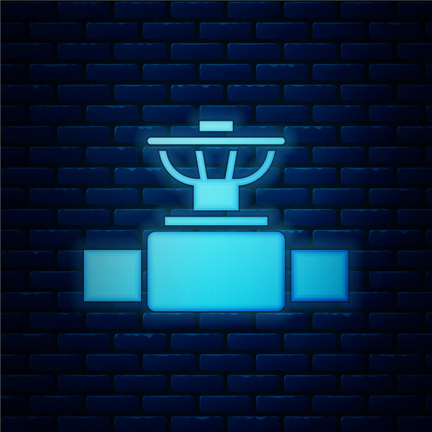 发光霓虹灯工业金属管道和阀门图标图片下载