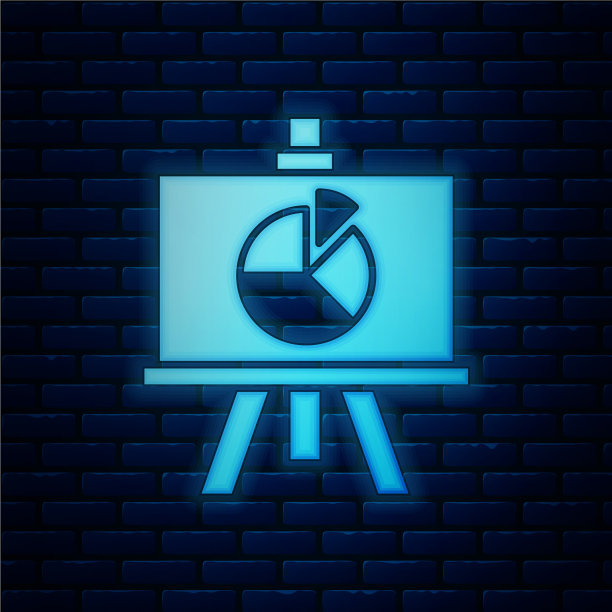 发光的霓虹灯展示板与图形图片下载