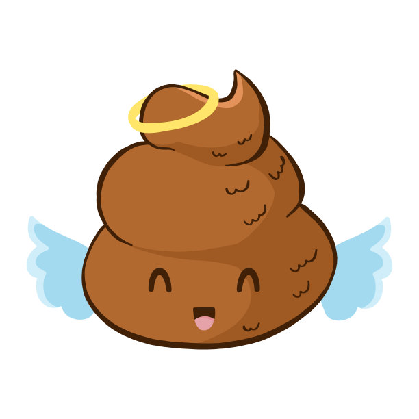 矢量可爱快乐天使大便表情。图片下载