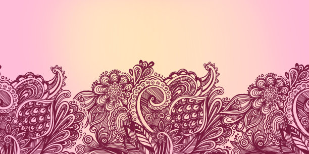 手绘无缝花卉装饰背景涂鸦为纺织品，婚礼图片下载