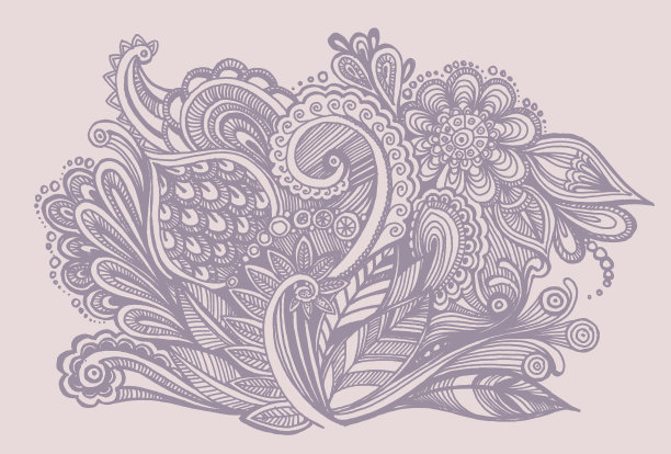 手绘无缝花卉装饰背景涂鸦为纺织品，婚礼图片下载