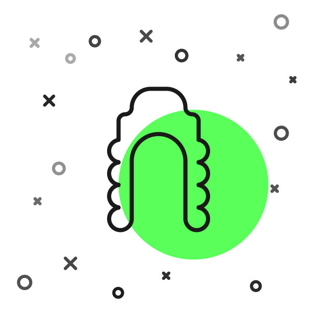 黑线判断假发图标孤立在白色上图片下载