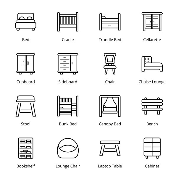 家具轮廓图标图片下载