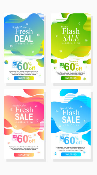 抽象的现代社交媒体广告故事的销售横幅设计，具有抽象的形状图片下载