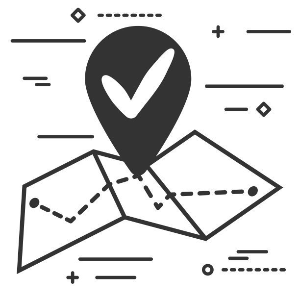 检查列表和地图图标在流行的平面风格孤立在白色的b图片下载