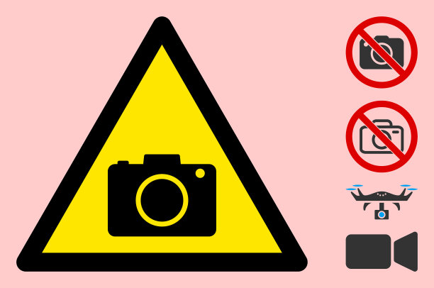 相机拍照三角标志图标警告图片下载