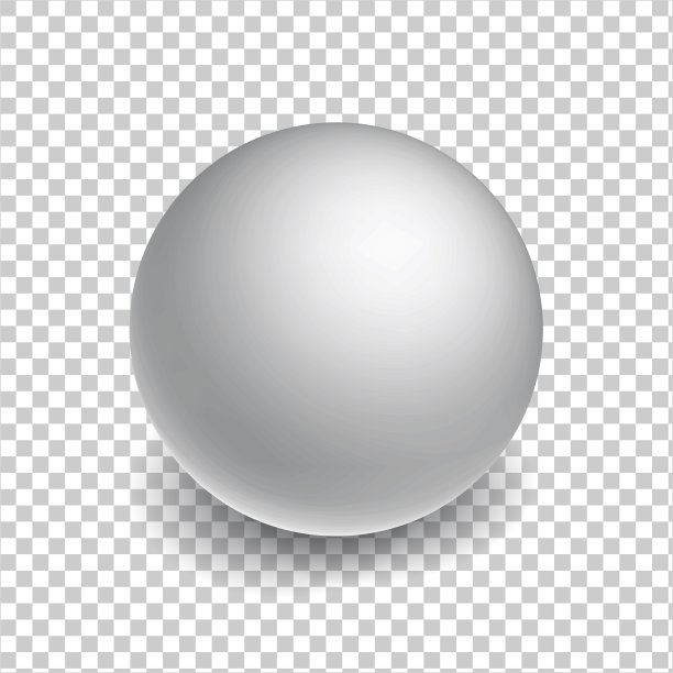 空白模型球体或球在透明的背景。白色有阴影的三维球体物体图片下载