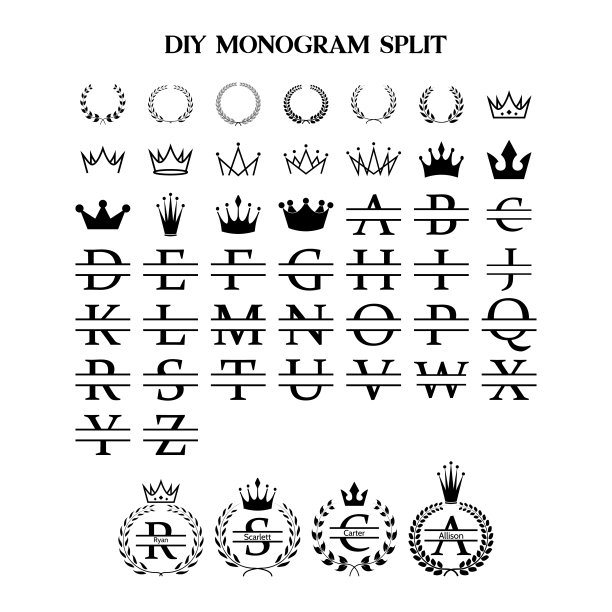 字母分割机设计模板向量图片下载