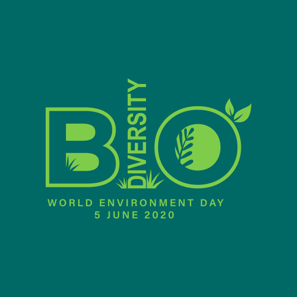 生物多样性字体设计与绿色图片下载