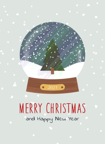 圣诞和2021年新年贺卡。传统的冬季项目。明信片，封面，海报，请帖，策划图片下载