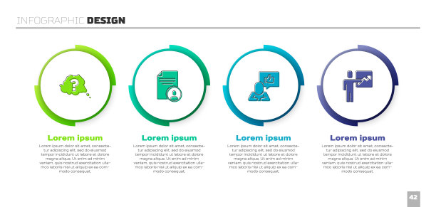 设置问号，简历，手和组长。业务信息模板。向量图片下载