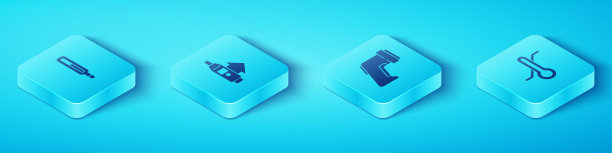 设置等距医疗温度计，数字，气象和图标。向量图片下载