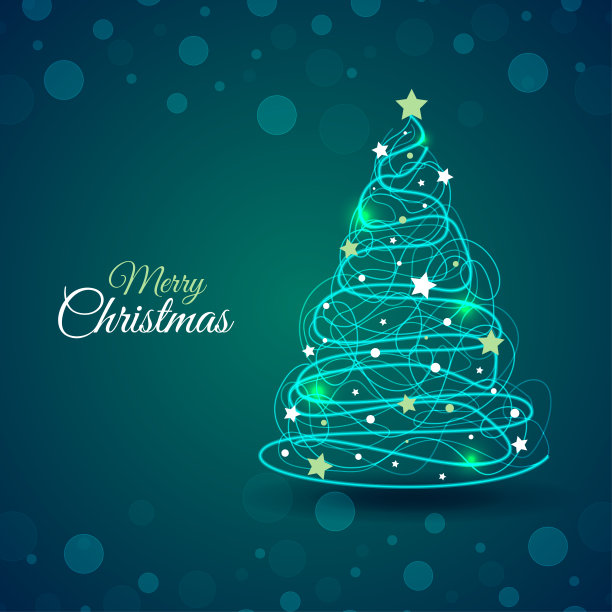 闪亮的抽象圣诞树装饰素材图片