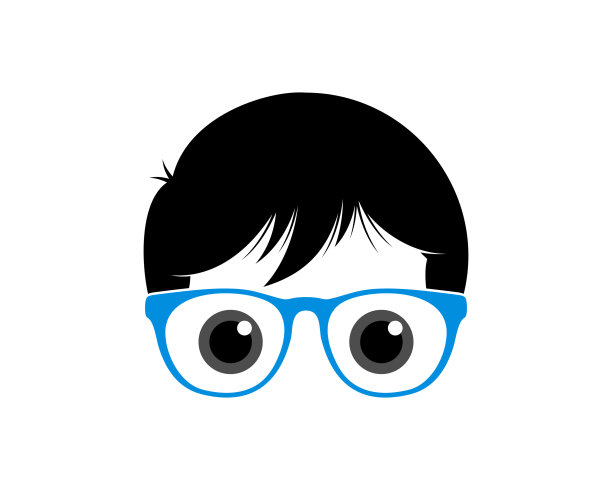 戴蓝眼镜的极客男孩图片下载