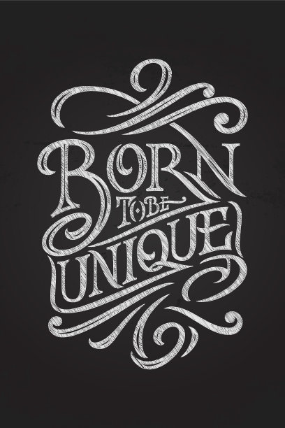 用粉笔刻的字生来就是独一无二的图片下载