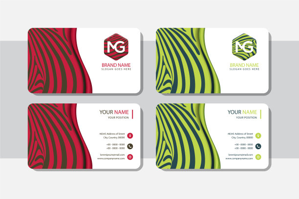 创意名片斑马皮图案图片下载