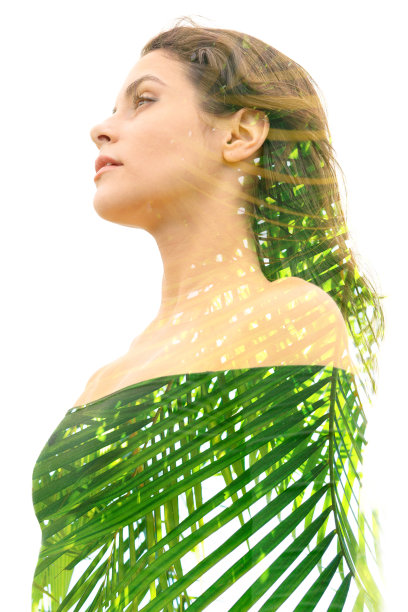 超现实创意双曝光人像图片下载