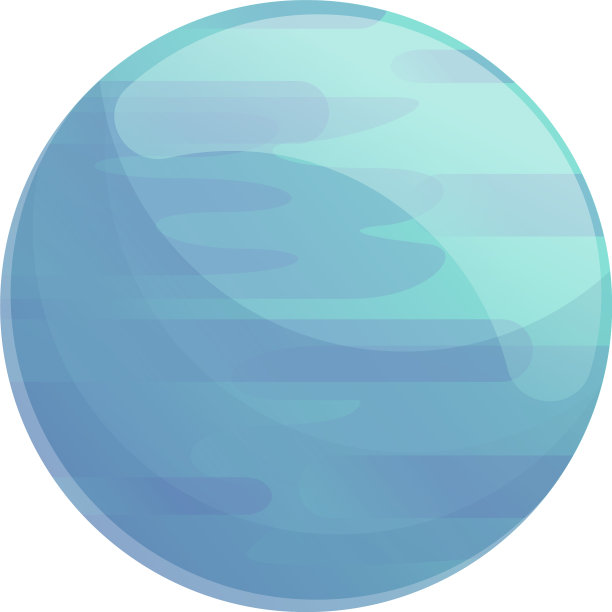 蓝色星球图标卡通风格图片下载