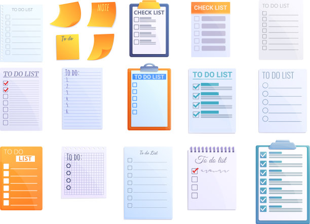 待办事项列表图标设置卡通风格图片下载