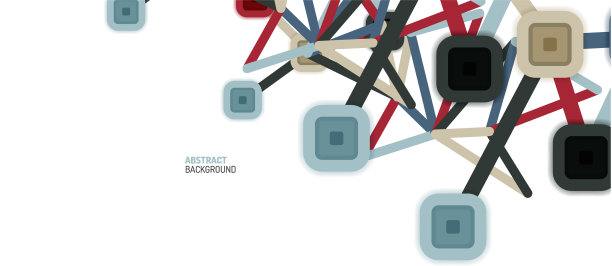 抽象的正方形网点连接方式图片下载