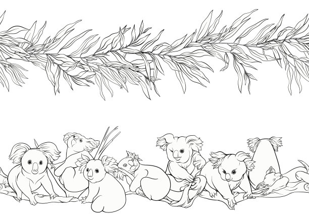 考拉熊无缝图案图片下载