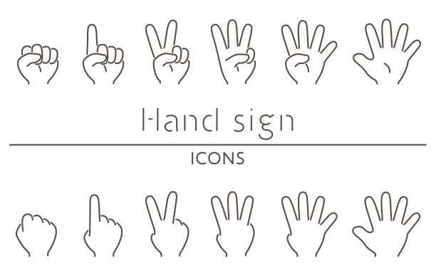 用手指代表数字的手势图标图片下载