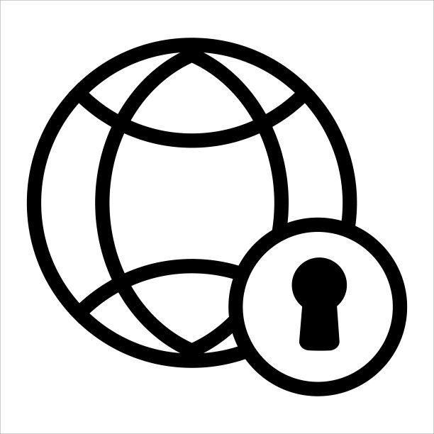 带安全图标的地球图标矢量图图片下载