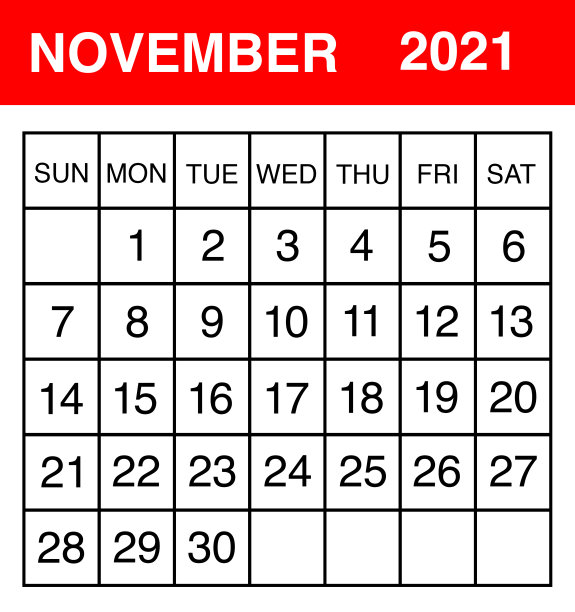2021年11月日历图片下载