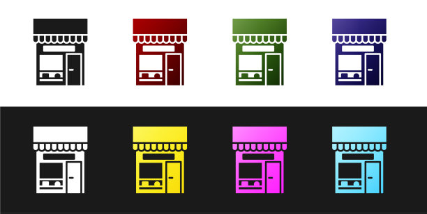 设置购物建筑或市场商店图标图片下载