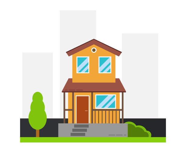 公寓风格的房子。房地产的概念。城市建筑。矢量插图。图片下载