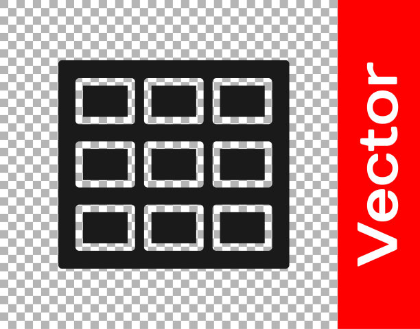 黑巧克力条图标孤立的透明背景。向量图片下载