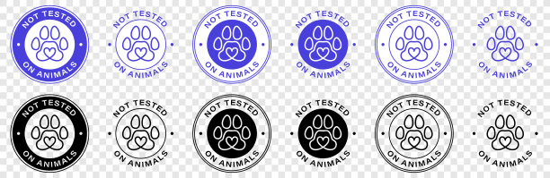 无动物试验标志。可作为标志，贴纸，图标使用。信息标签。矢量插图。图片下载