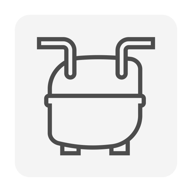 往复式压缩机或活塞式压缩机矢量图标。图片下载