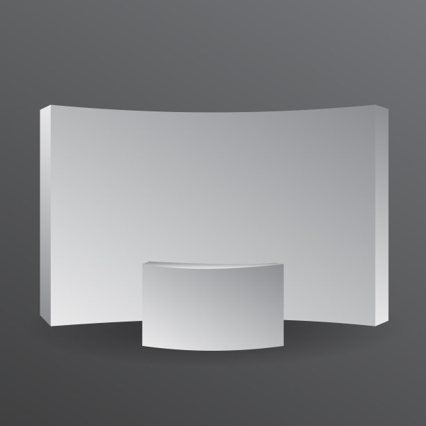 简单的墙展位模型。活动3D渲染展台图片下载