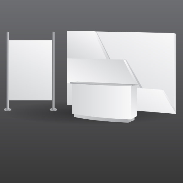 简单的墙展位模型。活动3D渲染展台图片下载
