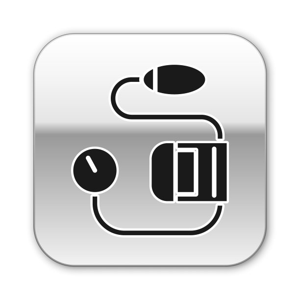 黑人的血压图标被隔离在白人身上图片下载