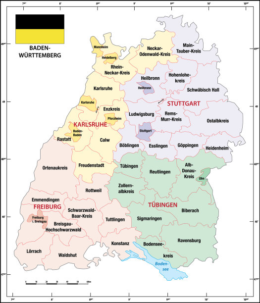 巴登符腾堡行政地图图片下载