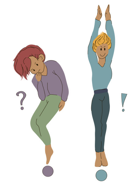 两个人的疑问和感叹号的形式。图片下载