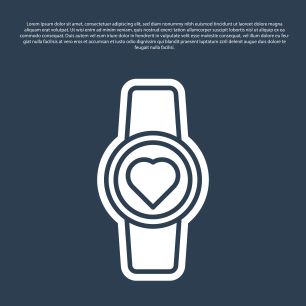 蓝线智能手表显示心跳率图标图片下载