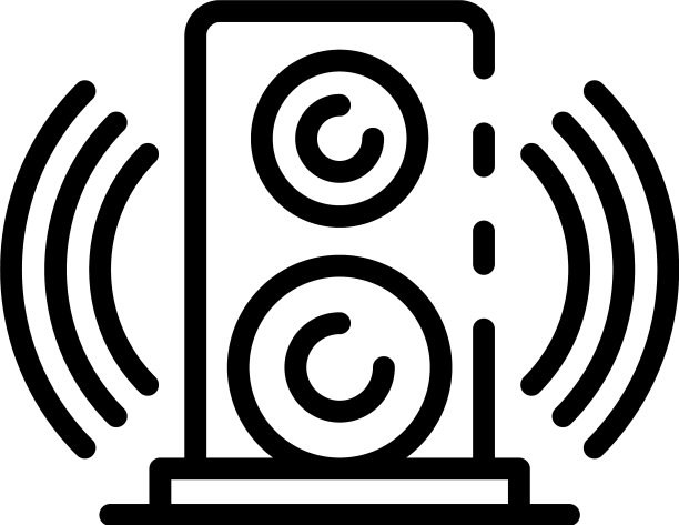 低音炮波浪图标轮廓风格图片下载