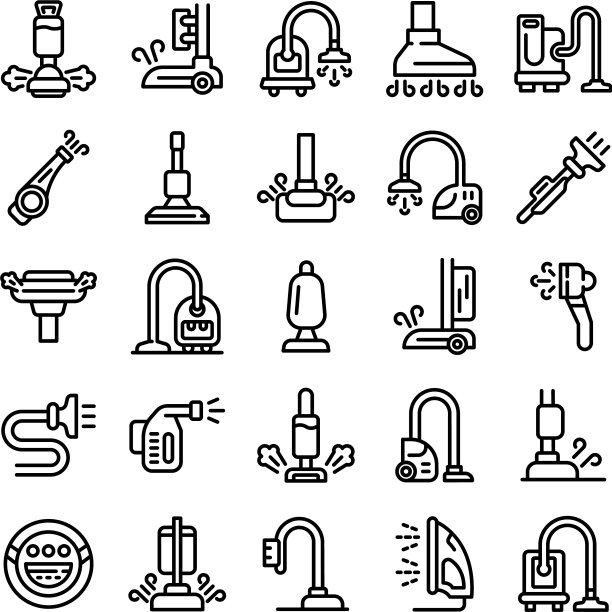 蒸汽清洁图标设置轮廓样式图片下载