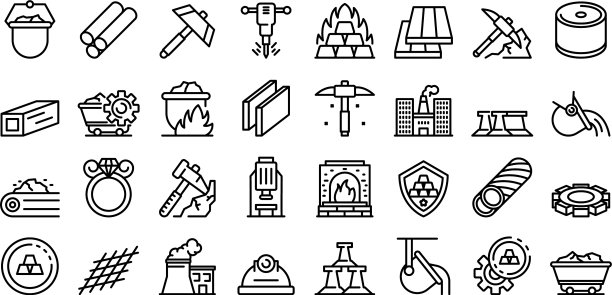 冶金图标设置轮廓风格图片下载