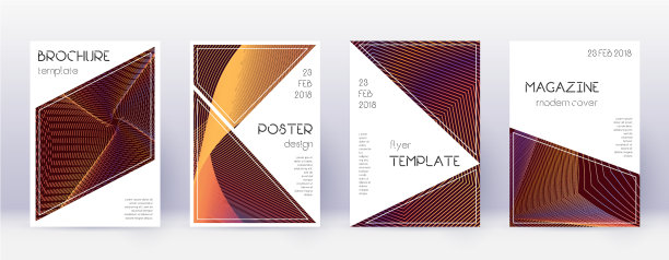 三角宣传册设计模板设置橙色abst图片下载