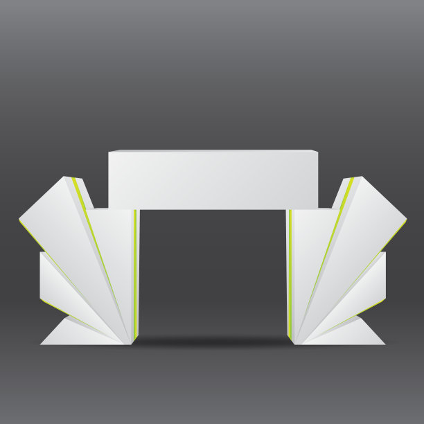 简单的墙展位模型。活动3D渲染展台图片下载