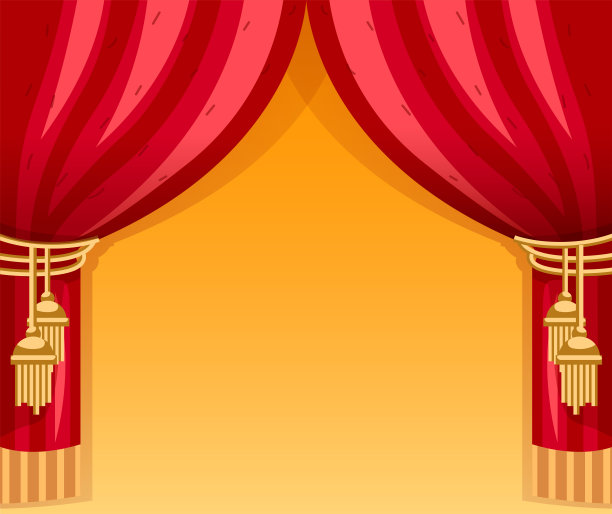 红色窗帘马戏团或剧院场景的背景。矢量插图。图片下载