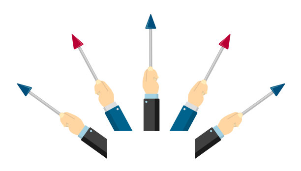 手握指向棒矢量插图集/业务人员图片下载