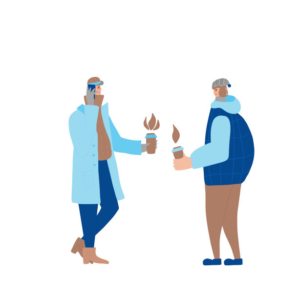 冬天人们穿暖和的户外衣服。图片下载