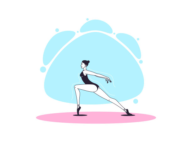 优雅的芭蕾舞女在轮廓极简主义图片下载