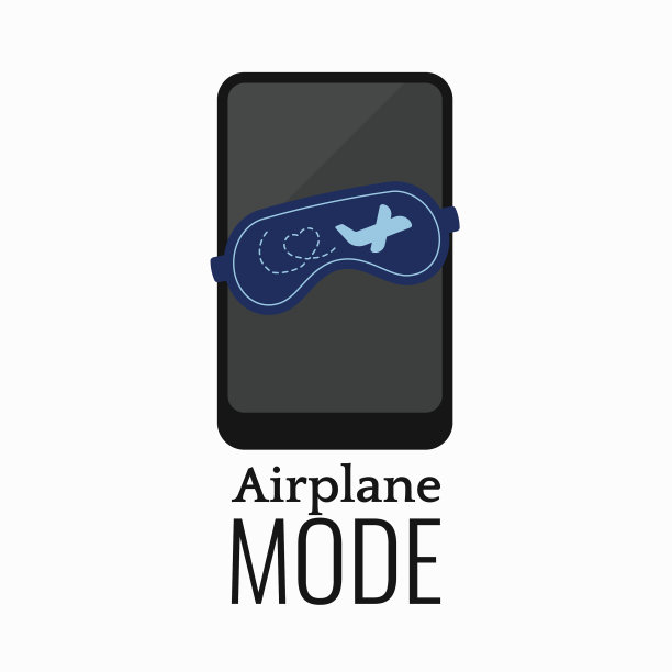 带睡眠面罩的飞行模式智能手机图片下载