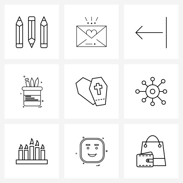 9 .可编辑线条图标和现代符号DNA图片下载